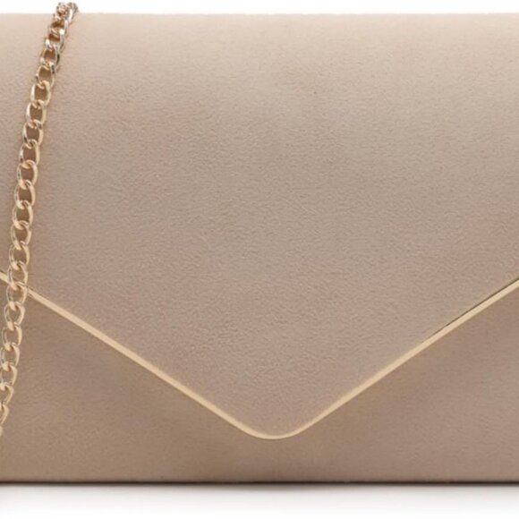 Women Faux Suede Evening Clutch Bags Formal Party Clutches Wedding Purses Cockta - Picture 1 of 6